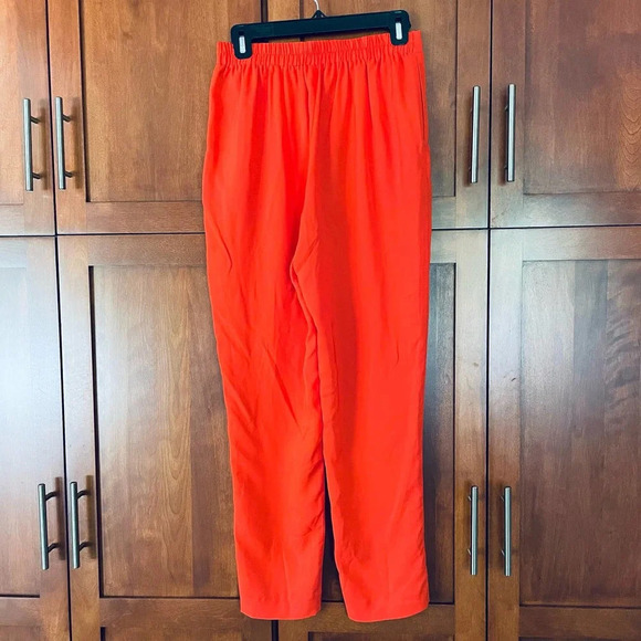 Milly Pants Tapered Leg Half Elastic Waist Pull On Orange Size Small - Picture 6 of 9
